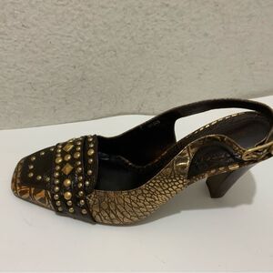 CINDY SAYS MULES  HEELS WOMENS SHOES SLINGBACK SIZE 8 B LEATHER UPPER/SOLES